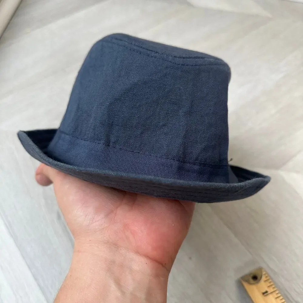 Boys Navy Blue Trilby Bucket Hat Fedora Children's Place M Medium 7-8